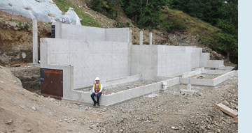 Photo of concrete foundations at Belterra.